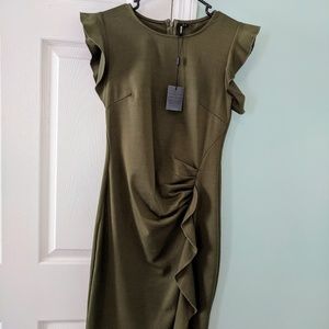 Olive greed midi dress. Perfect for work!